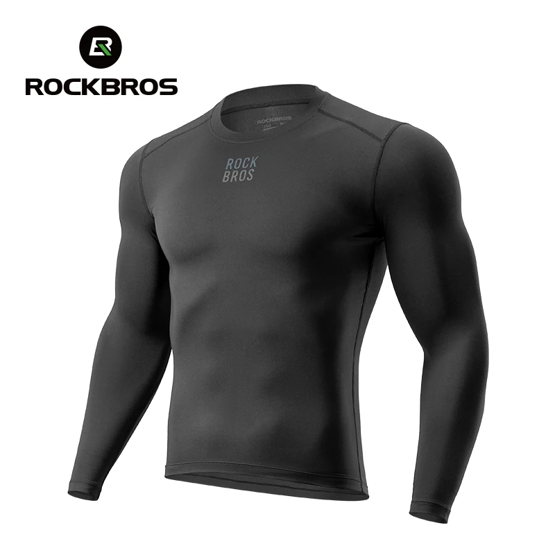 Thermal Base Layer - ROCKBROS 冬用暖かいサイクリングベースレイヤー サーマルフリース 長袖スポーツインナーウェア 防風 アウトドアハイキング自転車用衣類
