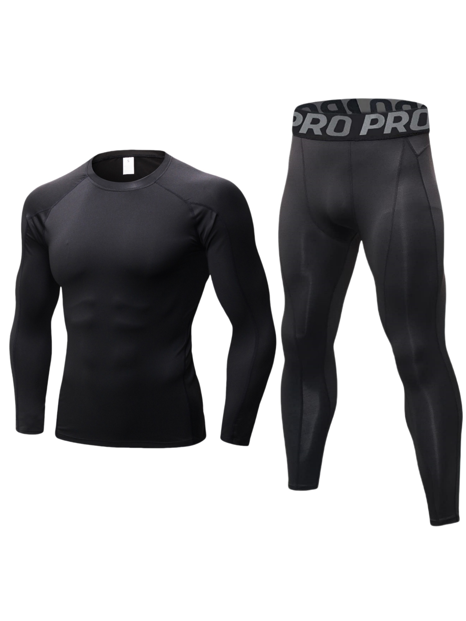 Thermal Base Layer - メンズコンプレッションパンツと長袖シャツのセット,暖かいサーマルベースレイヤー,上下,冬