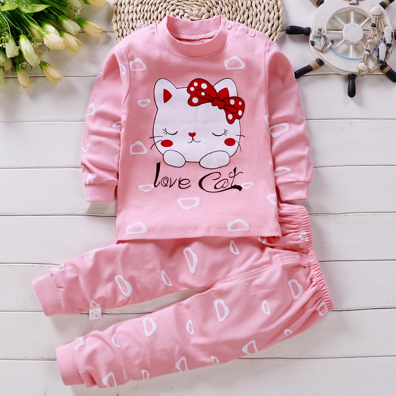 Winter Clothing For 1 Year Old Girl - 0〜5歳の女の子のための綿のパジャマ,カジュアル,新生児,漫画,春,冬,2セット