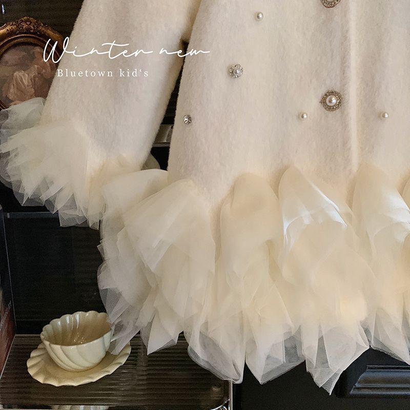 女の子の毛皮のようなプリンセスメッシュコート秋と冬の新しいミ - Winter Clothing Baby のレビューと価格