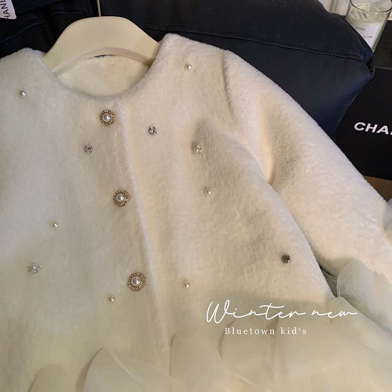 女の子の毛皮のようなプリンセスメッシュコート秋と冬の新しいミ - Winter Clothing Baby のレビューと価格