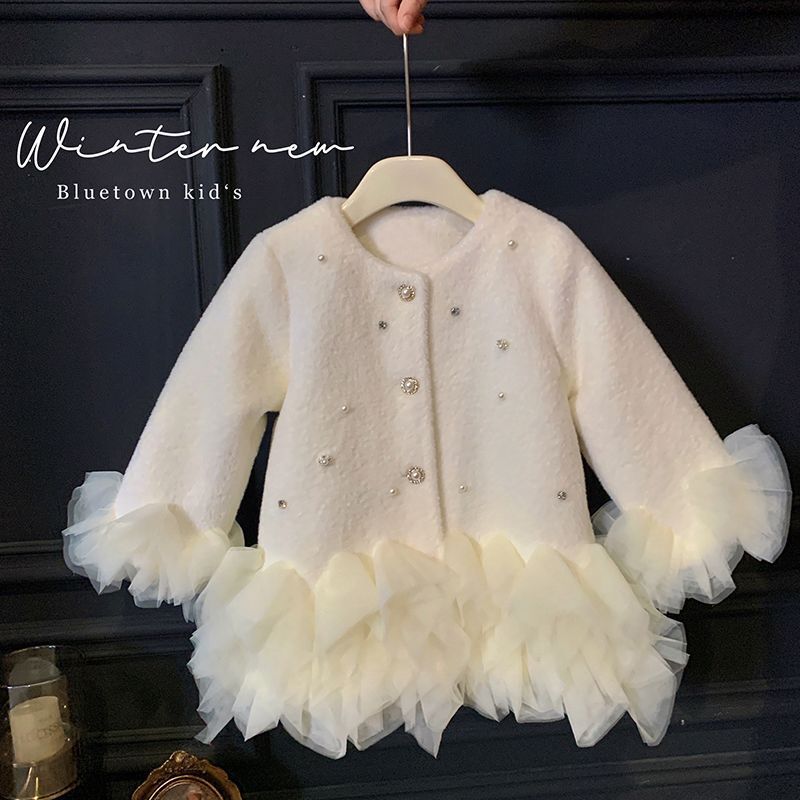女の子の毛皮のようなプリンセスメッシュコート秋と冬の新しいミ - Winter Clothing Baby のレビューと価格