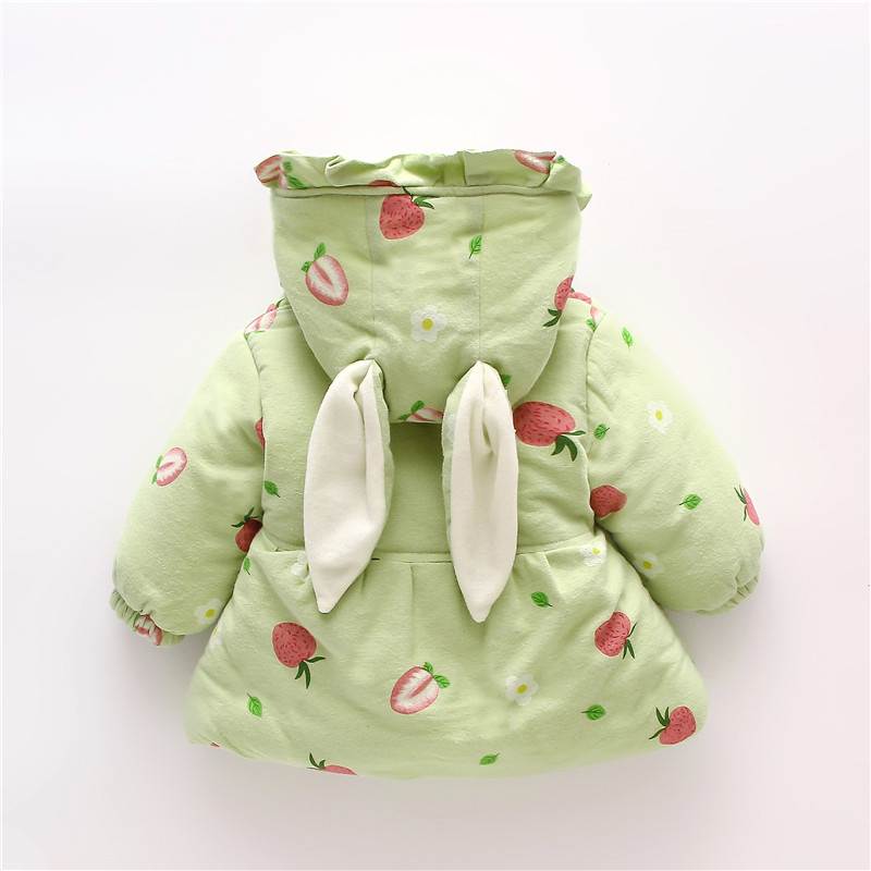 女の赤ちゃんコート冬コート冬イチゴサーマルフード付き女の子ジ - Winter Clothing Baby のレビューと価格
