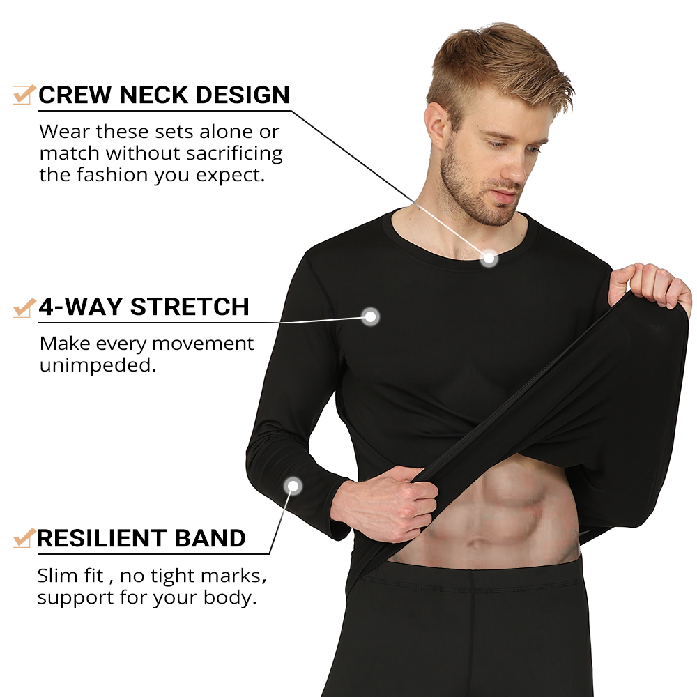 男性用のサーマルアンダーウェアスーツ,長いジョーンズシャツ, - Thermal Base Layer のレビューと価格