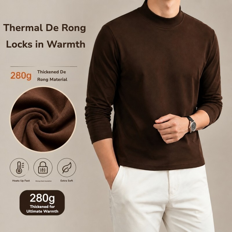 メンズ 280g 両面デロンサーマル長袖ハイカラーベースレイ - Thermal Base Layer のレビューと価格