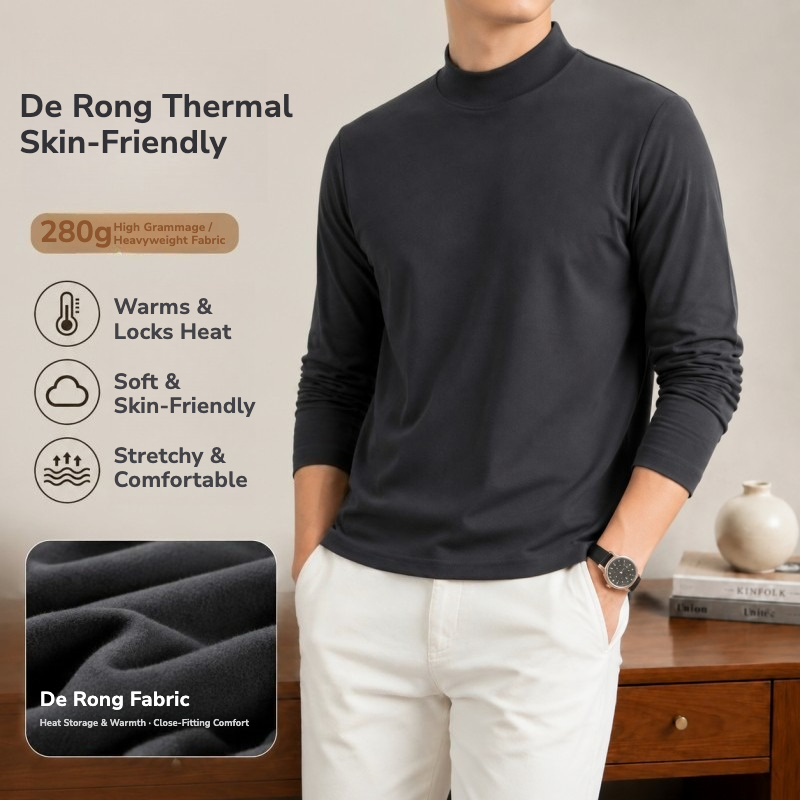 メンズ 280g 両面デロンサーマル長袖ハイカラーベースレイ - Thermal Base Layer のレビューと価格