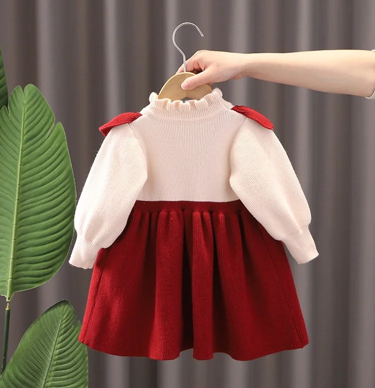 女の赤ちゃん服秋冬暖かい子供服ニット新年ドレス女の子のための - Winter Clothing Baby のレビューと価格