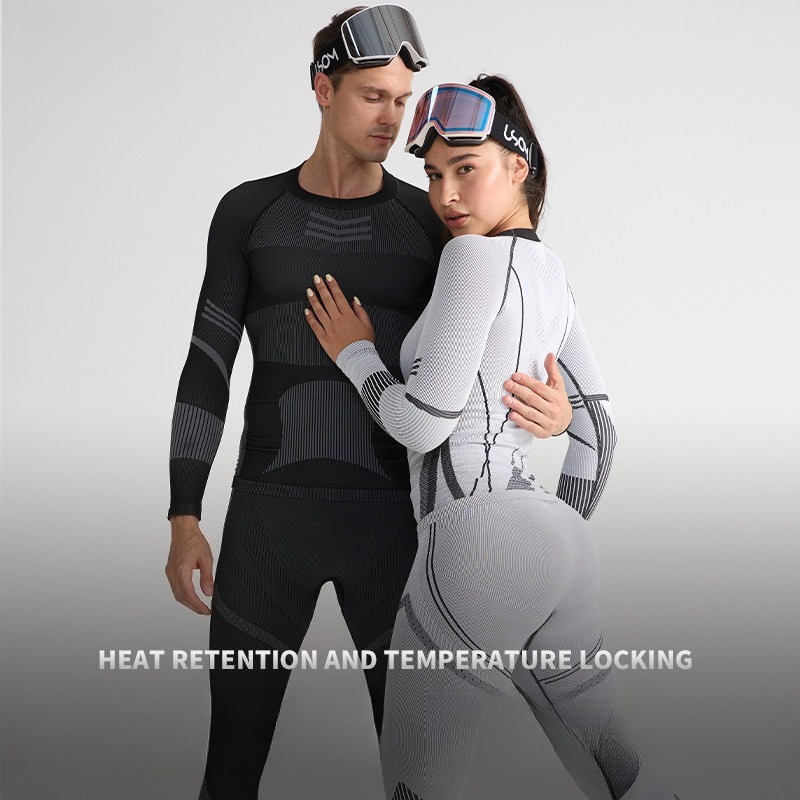 スキーベースレイヤーセット男性女性サーマル速乾性吸湿性圧縮ウ - Thermal Base Layer のレビューと価格