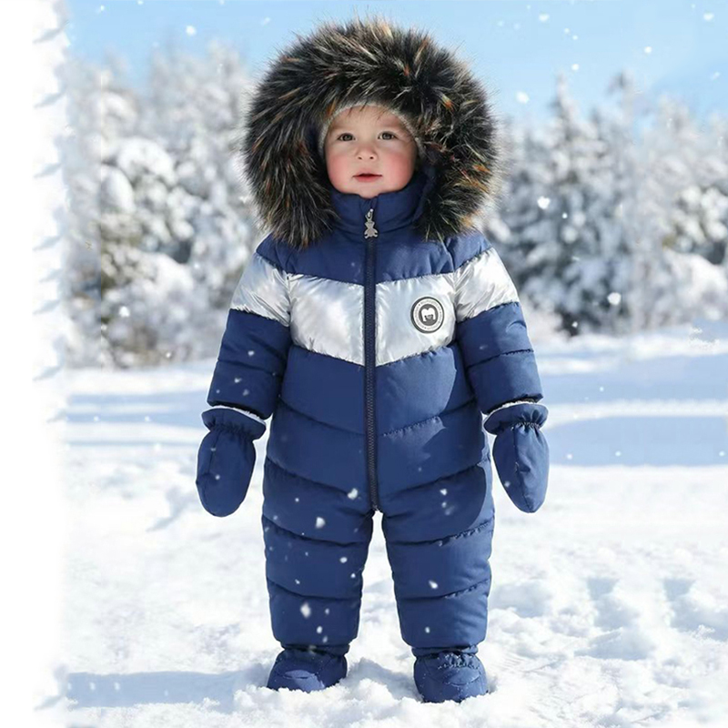 冬新生児ロンパース手袋付き暖かい厚みのある女の赤ちゃん服フー - Winter Clothing Baby のレビューと価格