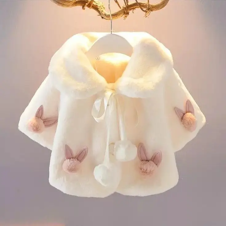 子供のための毛皮の模造ポンチョ,女の子のためのマント,幼児の - Winter Clothing Baby のレビューと価格