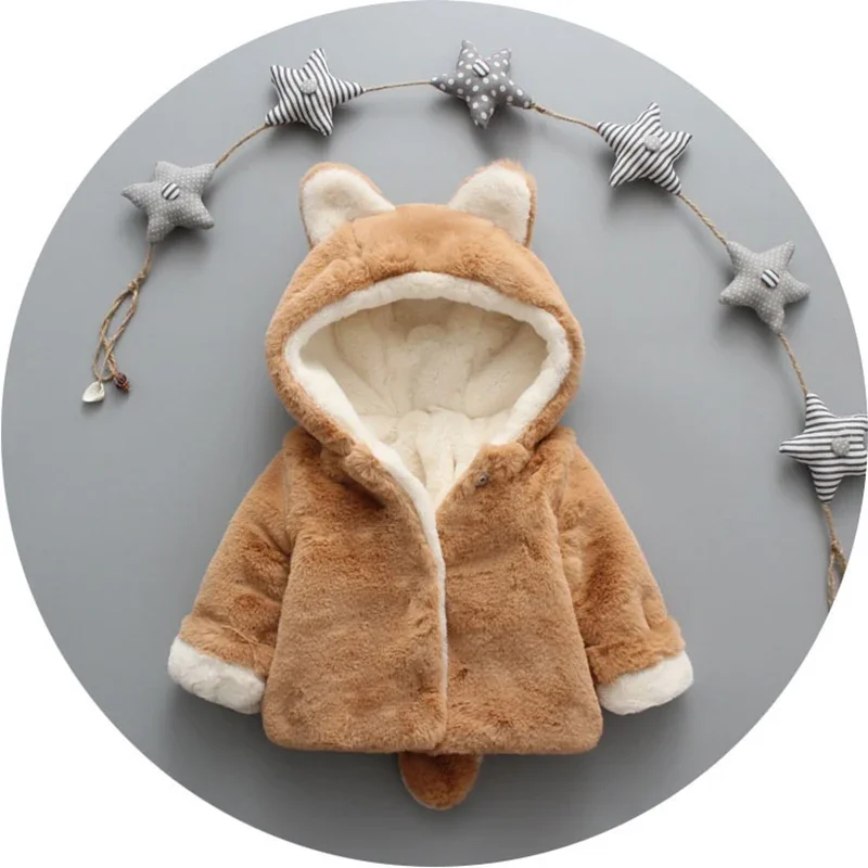 かわいい猫の耳が付いたベビージャケット,小さな女の子のための - Winter Clothing Baby のレビューと価格