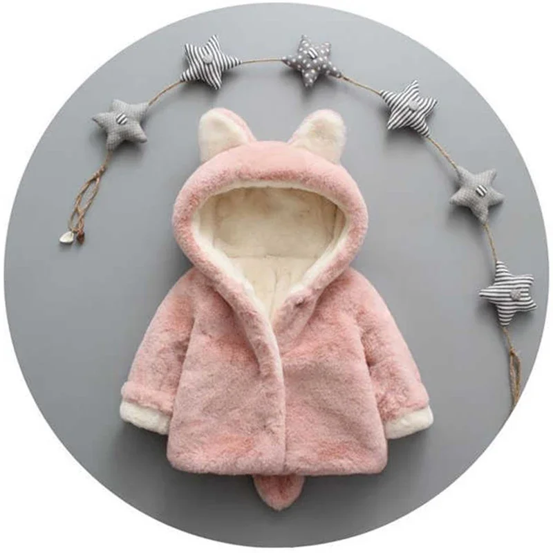 かわいい猫の耳が付いたベビージャケット,小さな女の子のための - Winter Clothing Baby のレビューと価格