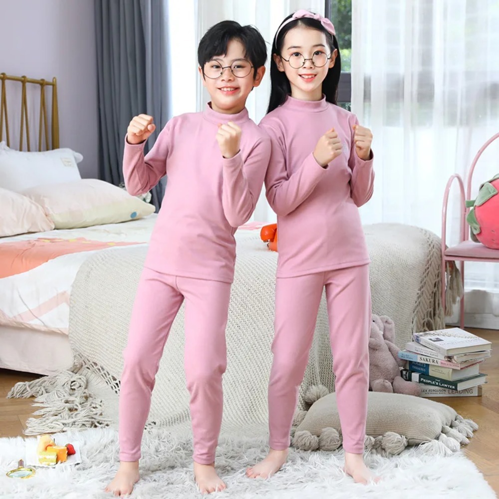 キッズミッドカラーサーマルアンダーウェアセット - 両面起毛 - Thermal Base Layer のレビューと価格
