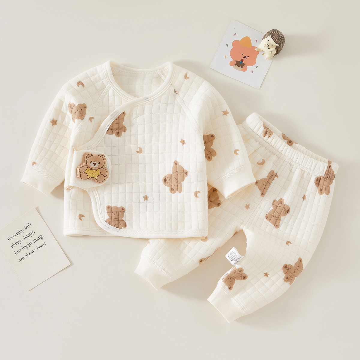 赤ちゃんの漫画のクマのパジャマセット,熱下着,暖かいパジャマ - Winter Clothing For 1 Year Old Girl のレビューと価格